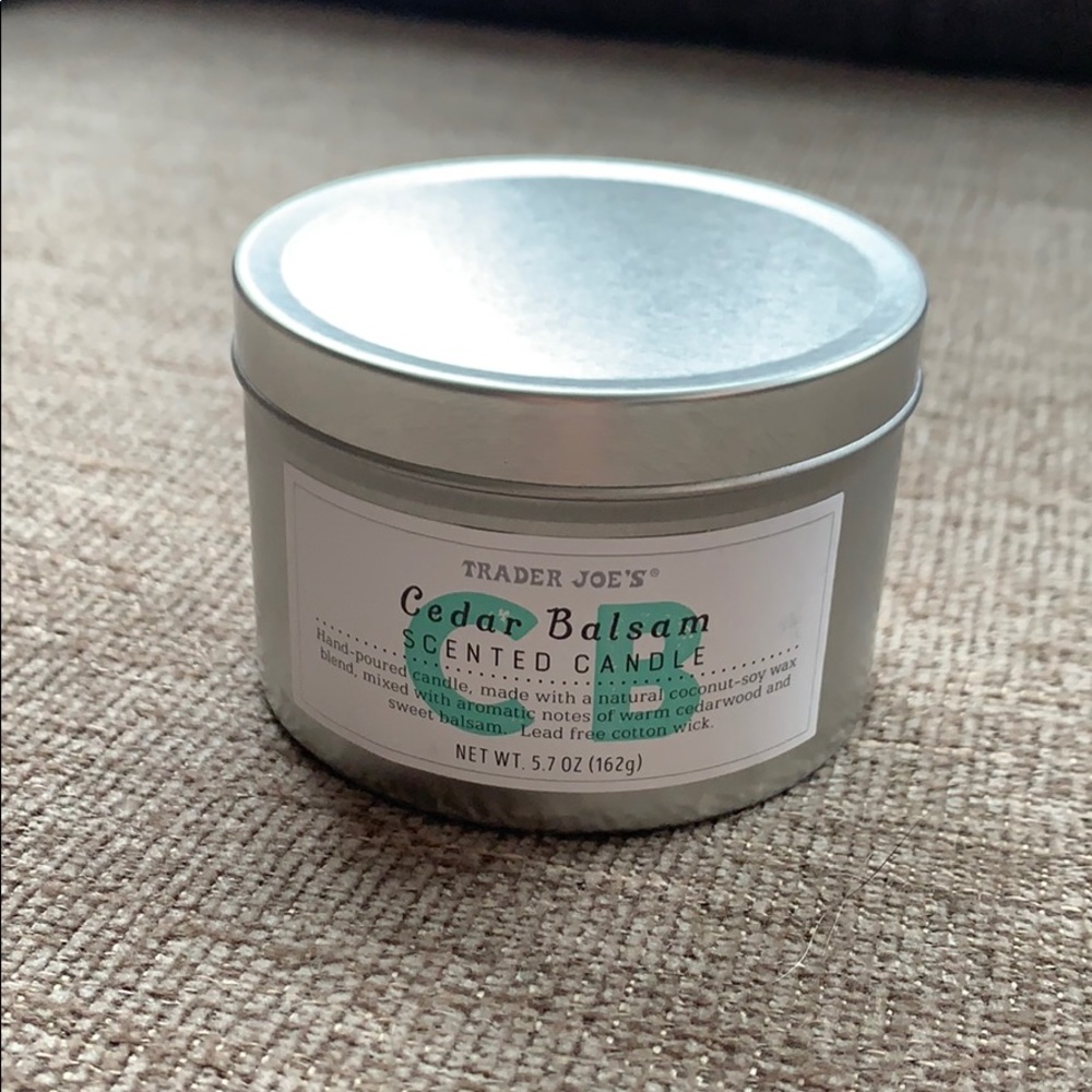 Trader Joe’s cedar balsam scented candle